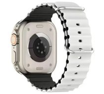 Beline pasek Apple Watch Silicone Waves 42|44|45|49mm biało-czarny |white-black box