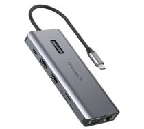 Choetech multifunctional HUB with display 12in1 USB-C to USB-C / USB-A / HDMI / VGA / AUX / SD / TF gray (HUB-M26)