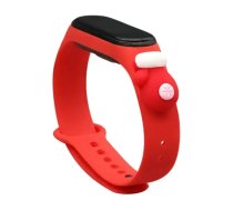 Strap Xmas for Xiaomi Mi Band 3 / 4 Christmas Silicone Strap Bracelet with Glove - Red