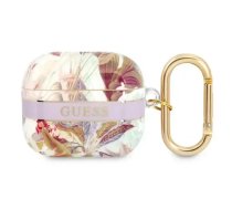Guess TPU Flower Print Case for Airpods 3 Purple