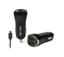 BELINE automašīnas lādētājs | 10W | USB-A | ar microUSB vadu komplektā | melns
