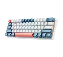 Machenike K500-B61 Wired Mechanical Gaming Keyboard with Backlight, Red Switch - White and Blue
