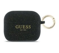 Case Guess Silicone Glitter Ring for AirPods Pro 3 black