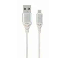 Gembird Premium datu pārraides un uzlādes vads | USB-A uz Micro USB | 1m | sudraba, balts
