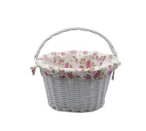 Willow basket with printing fabric FSBKT-037-1 white