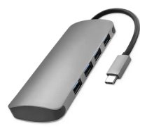Qoltec Hub Adapter USB-C 3.1 5in1 | 4x USB 3.0 | DC