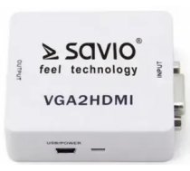 Savio VGA – HDMI Full HD | 1080p 60Hz Converter| Adapter