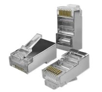 Qoltec RJ45 Through connector plug | CAT6 | FTP | Pass Through | Gold plated contacts | 10 pieces