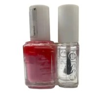 Set Essie: Nail Enamel, Vegan, Glossy Shine Finish, Nail Polish, 20, Lovie Dovie, 13.5 ml + Nail Care - Good To Go, Top Coat, Nail Strengthening Lacquer, 5 ml