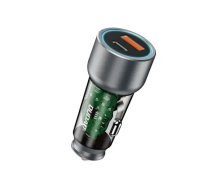 Dudao automašīnas lādētājs | 30W | PD, QC | USB-C, USB-A | pelēks