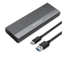 Qoltec Aluminium Enclosure | SSD M.2 drive | SATA | NGFF| USB-C | Super speed | 2TB | Grey