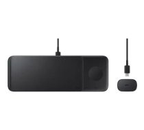 Samsung EP-P6300TBEGEU 3 in 1 Bezvadu Ātrs Lādētājs Mobilajam Ierīcēm 9V | 2A | 9W | + USB-C Vads | Melns