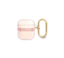 Guess TPU Printed Stripe Case for Airpods 1|2 Pink