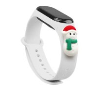 Fusion Xmas Snowman siksniņa pulkstenim Xiaomi Mi Band 3 | 4 balts