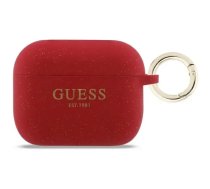 Case Guess Silicone Glitter Ring for AirPods Pro 3 fuchsia
