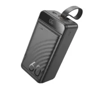 Hoco J123C ārējais akumulators (powerbank) | 60 000 mAh | 22.5W | PD, QC | USB-A, USB-C | melns