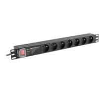 LANBERG PDU Rack pro 19i 1U 7x FR 2m (PDU-PRO-07E-0200-BK)