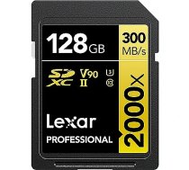 Lexar Professional 2000x, SDXC, 128GB, UHS-II, U3, V90 LSD2000128G-BNNNG 843367120864