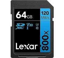 Lexar 800x, SDXC, 64GB, UHS-I, U3, V30 LSD0800064G-BNNNG 90843367125824