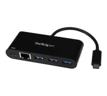 Startech USB-C ADAPTER TO ETHERNET W/3PORT USB 3.0 HUB + PS US1GC303APD 0065030869973