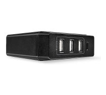 Lindy 4 Port USB Type C & A Smart Charger with Power Delivery, 72W, Charger (Black) 73329 4002888733298