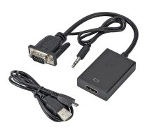 RoGer Adapter to Transfer VGA to HDMI (+Audio) AD15648 4752168075920