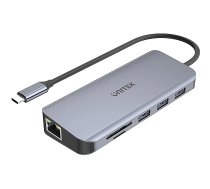 Unitek uHUB N9+ 9-in-1 USB-C Ethernet Hub with Dual Monitor, 100W Power Delivery and Dual Card Reader D1026B 4894160042828