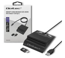 Action Qoltec smart card reader + USB-C adapter SCR-0636 5901878506364 5901878506364