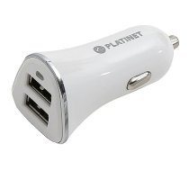 Platinet car charger + cable 2xUSB 3400mA, white (43720) 43720 5907595437202