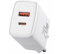 Baseus Lādētājs Baseus Compact Quick Charger USB + USB-C 20W White CCXJ-B02 6953156207240