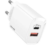 USAMS phone charger 1x USB-C+ 1xUSB T35 20W PD Usa000815 6958444929323