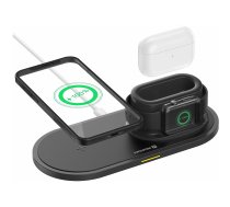 Swissten 3in1 15W Wireless Charger for iPhone / Apple Watch / Airpods Pro / Black 22055506 8595217475182