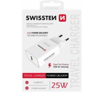 Swissten Premium 25W Travel Charger USB-C PD 3.0 White SW-USBCPD25W-W 8595217475939