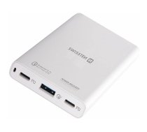 Swissten Travel Charger Notebooks and MacBook / 60W / PD3.0 / QC3.0 / PPS / White SW-TCH-60W-PD30-QC30-W 8595217496552