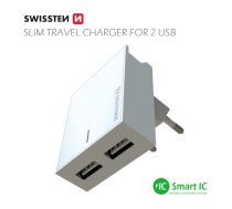 Swissten Premium Tīkla Lādētājs 2x USB 3А 15W SW-3A15W-WH 8595217463257