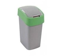 Atkritumu spainis Curver Flip Bin 10L sudraba/zaļš