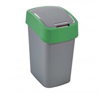 Atkritumu tvertne CURVER FlipBin 25l sudraba/zaļš
