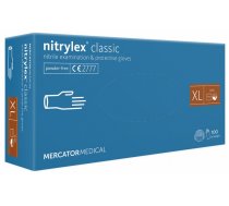 Nitrila cimdi Nitrylex MERCATOR zili, 100 gab, XL izmērs