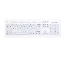 Bezvadu RF klaviatūra Active Key AK-C8100 — pilna izmēra 105 taustiņi, birojam, balta, vācu izkārtojums