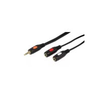 Vivanco 46051 audio kabelis 0,2 m 3.5mm 2 x 3.5mm Melns, Sarkans
