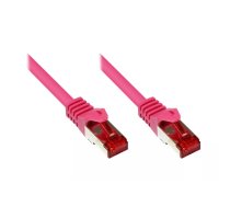 Tīkla kabelis Alcasa RJ45-RJ45 m-m 1.5m Rozā Cat6 S/FTP