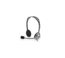 Logitech H111 Stereo Headset Austiņas Vadu Birojs / zvanu centrs Pelēks