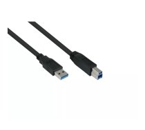 Alcasa UK30P-AB-018S USB kabelis 1,8 m USB 3.2 Gen 1 (3.1 Gen 1) USB A USB B Melns