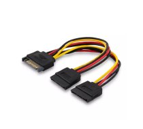 Savio Power cable SATA 15 pin (M) 2x SATA 15 pin (F) AK-17 Black Red White Yellow Melns, Sarkans, Dzeltens 0,18 m