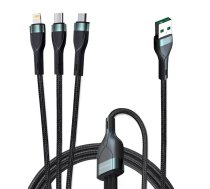 4smarts 540439 USB kabelis 1,5 m USB 2.0 USB A USB C/Micro USB A/Lightning Melns, Pelēks