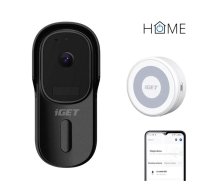 iGET HOME Doorbell DS1 Black + CHS1 White - WiFi akumulatora video zvaniņš, komplekts ar skaļruni, CZ lietotne