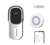 iGET HOME Doorbell DS1 White + CHS1 White - WiFi akumulatora video zvaniņš, komplekts ar skaļruni, CZ lietotne