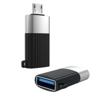 XO NB149-G Vada Adapteris OTG - Konverteris no USB 3.0 ligzda uz Micro USB Spraudnis Melna