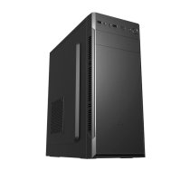 Datora korpuss FSP CMT160 Midi Tower melns — ATX/µATX/ITX atbalsts, 1×3.5" + 2×2.5" nodalījumi, 1×5.25", USB 3.2 Gen1, 173×370×410 mm