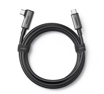 Ugreen leņķveida kabelis USB Type C - USB Type C uzlādei 60W | datu pārraide ar VR briļļu atbalstu (piem., Oculus Quest 2) 5m melns (US551)
